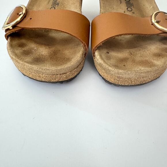 Birkenstock Papillo Womens Sibyl Strappy Sandal Size 7 Comfort Wedge Tan - Picture 7 of 10